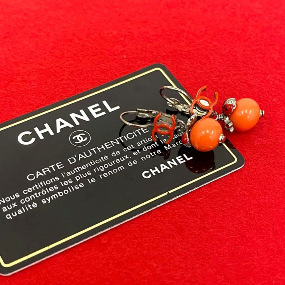 Chanel Coco Mark Flower Ladybug Earrings